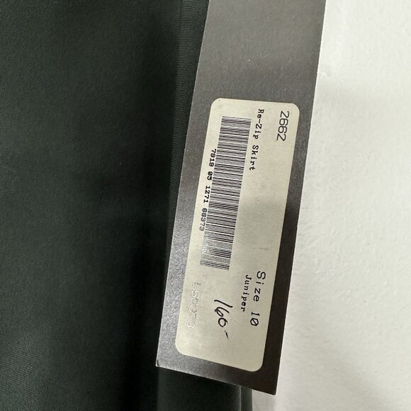 Sympli Re-Zip Midi Skirt Size 10 Green Juniper Classic Pull on Straight - Picture 6 of 13